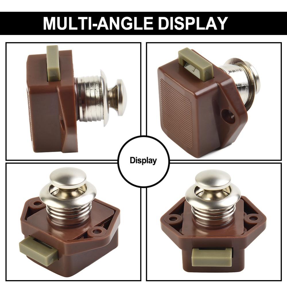 Cupboard RV Caravan Handle Button Locks Drawer Lock Door Lock Camper Car Push Lock Cabinet Catch