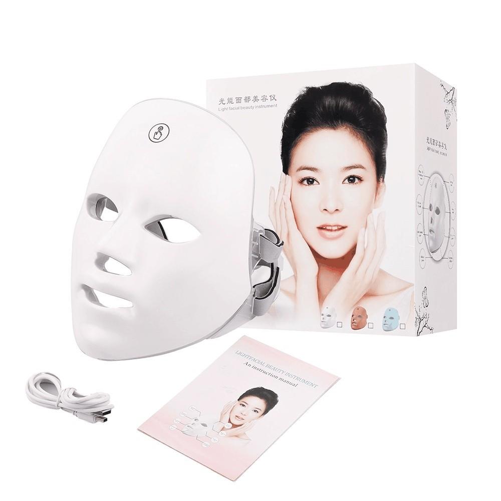 USB Rechargeable 7 Colors LED Facial Mask Photon Therapy Skin Rejuvenation Anti Acne Wrinkle Removal Skin Care Device