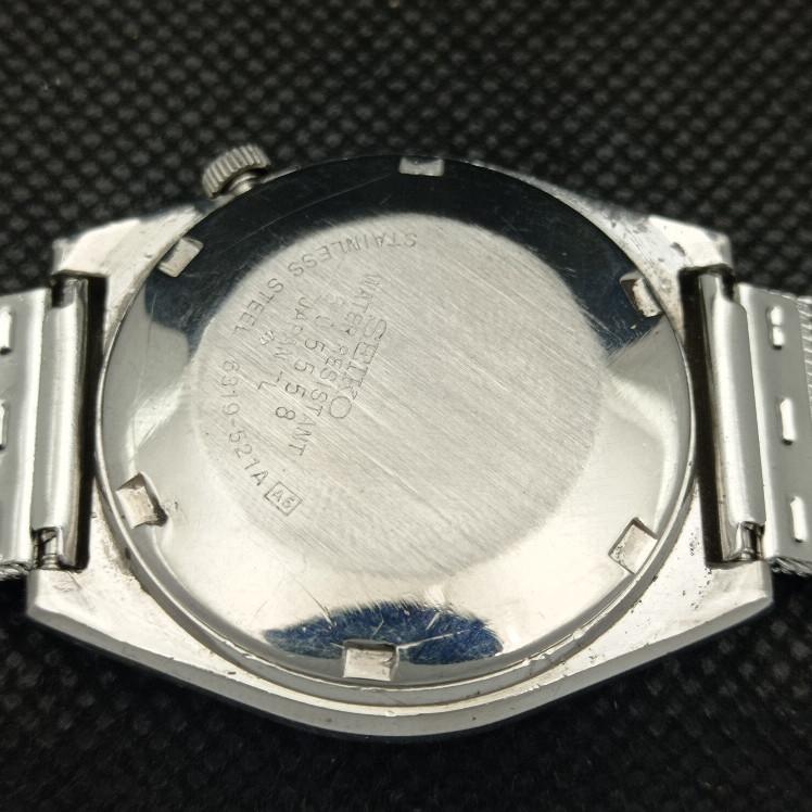 USED VINTAGE SEIKO 5 AUTOMATIC 6309A JAPAN MENS D/D BLUE WATCH 595a-a312343-2