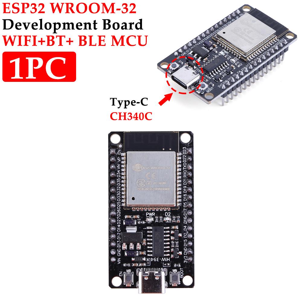 ESP32 WROOM-32 Development Board USB CP2102/ TYPE-C CH340C WiFi+Bluetooth Ultra-Low Power Consumption Dual Core Wireless Module
