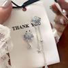 Star Tassel Gradient Blue & White Crystal Nebula Earrings