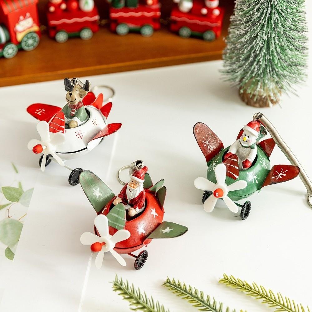 Snowman/Elk Santa Reindeer Figurine Cartoon Iron Christmas Pendant Indoor Decoration