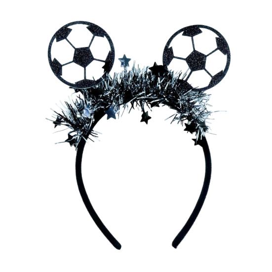 2026 Soccer Match Headband, Elastic Black Headband for Adults And Kids, Non-Slip Glitter Football Game Fan Headwear. Soccer Goal Party Accessory