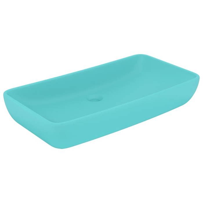 VidaXL Lavabo de Luxe Rectangulaire Vasque à Poser de Toilette Lave-mains de Salle de Bain Salle Cosmétique Maison Vert 146958