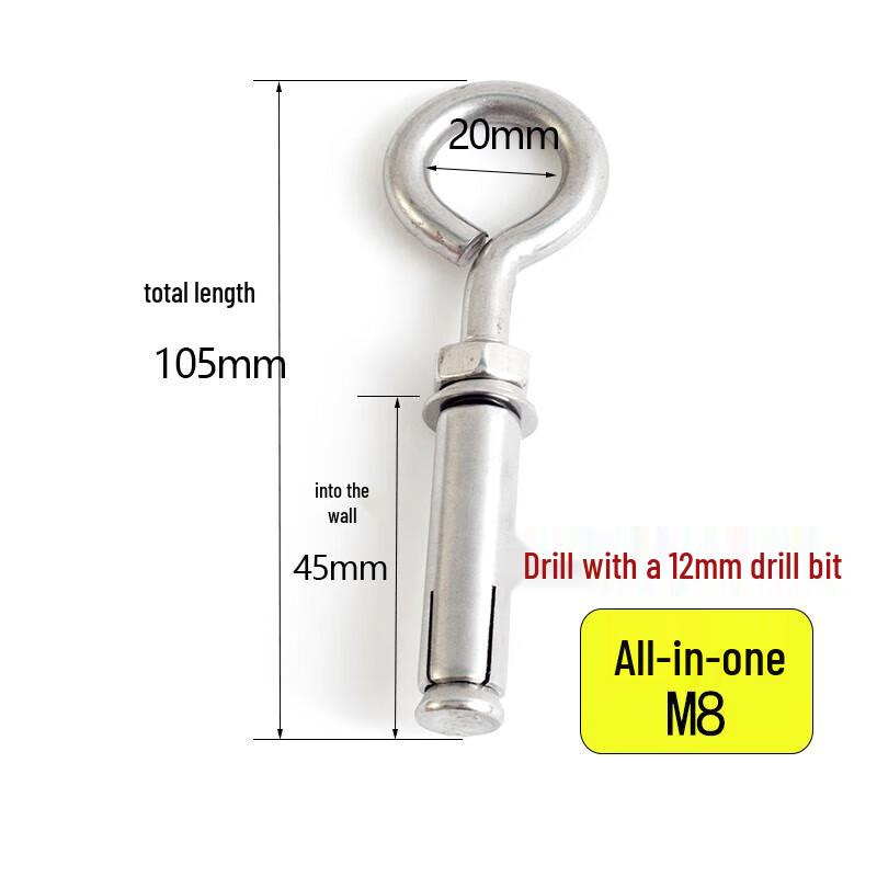Ledewei 304 Stainless Steel M8 Expansion Hook Bolt