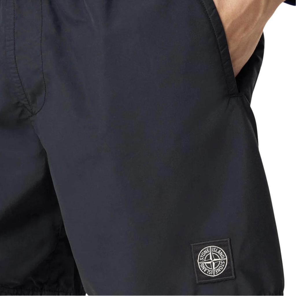 Stone Island Logo Patch Elastic Waist Three-Quarter Casual Shorts Men shorts L1S15B100B09S0046-V0029