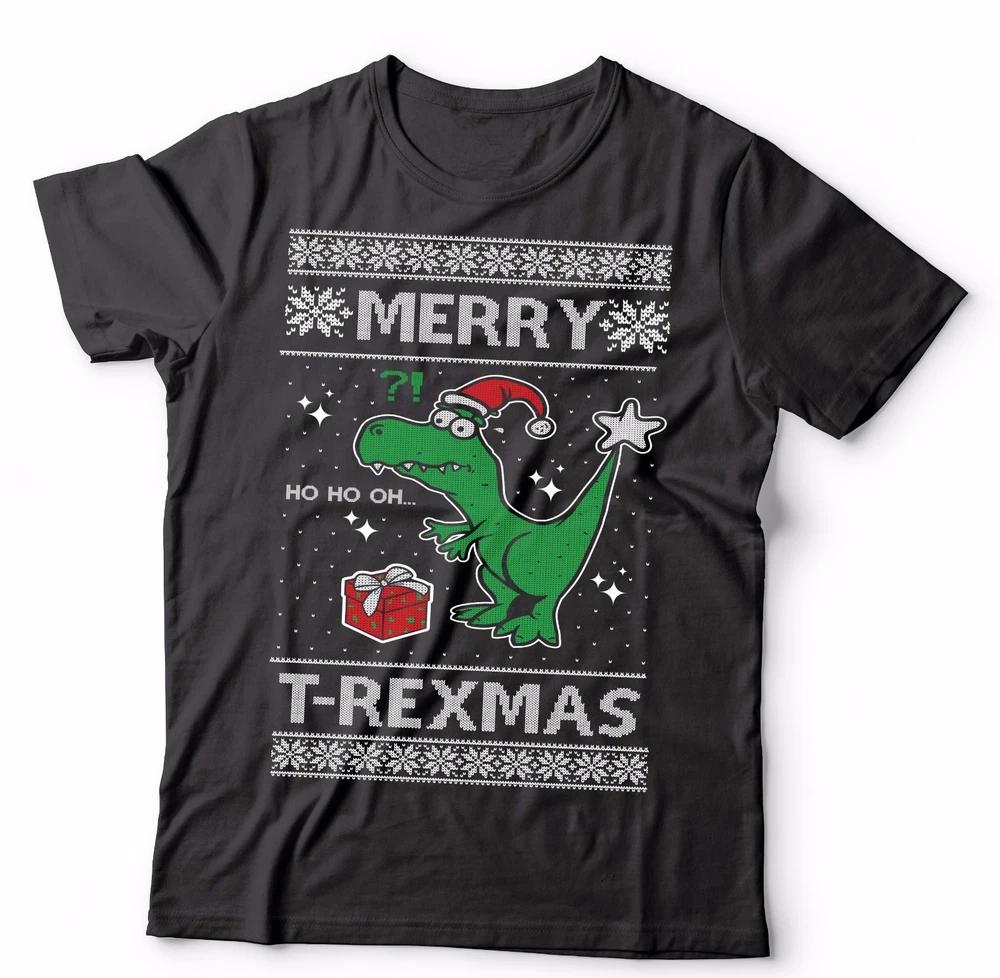 Ugly Christmas Sweater TReXmas Tshirt Funny Christmas Shirt Funny TRex Tshirt S