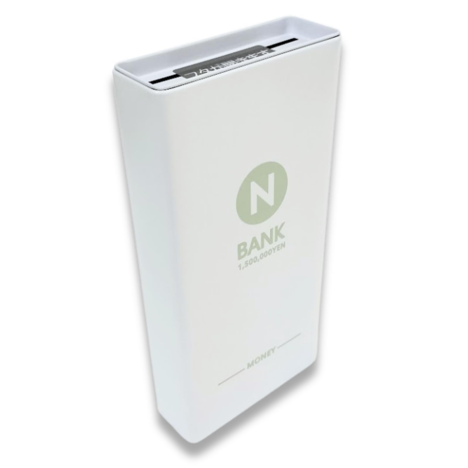 

Bank Savings Box for Banknotes 1.5 Million Yen Capacity Removable Lid Tin Large White