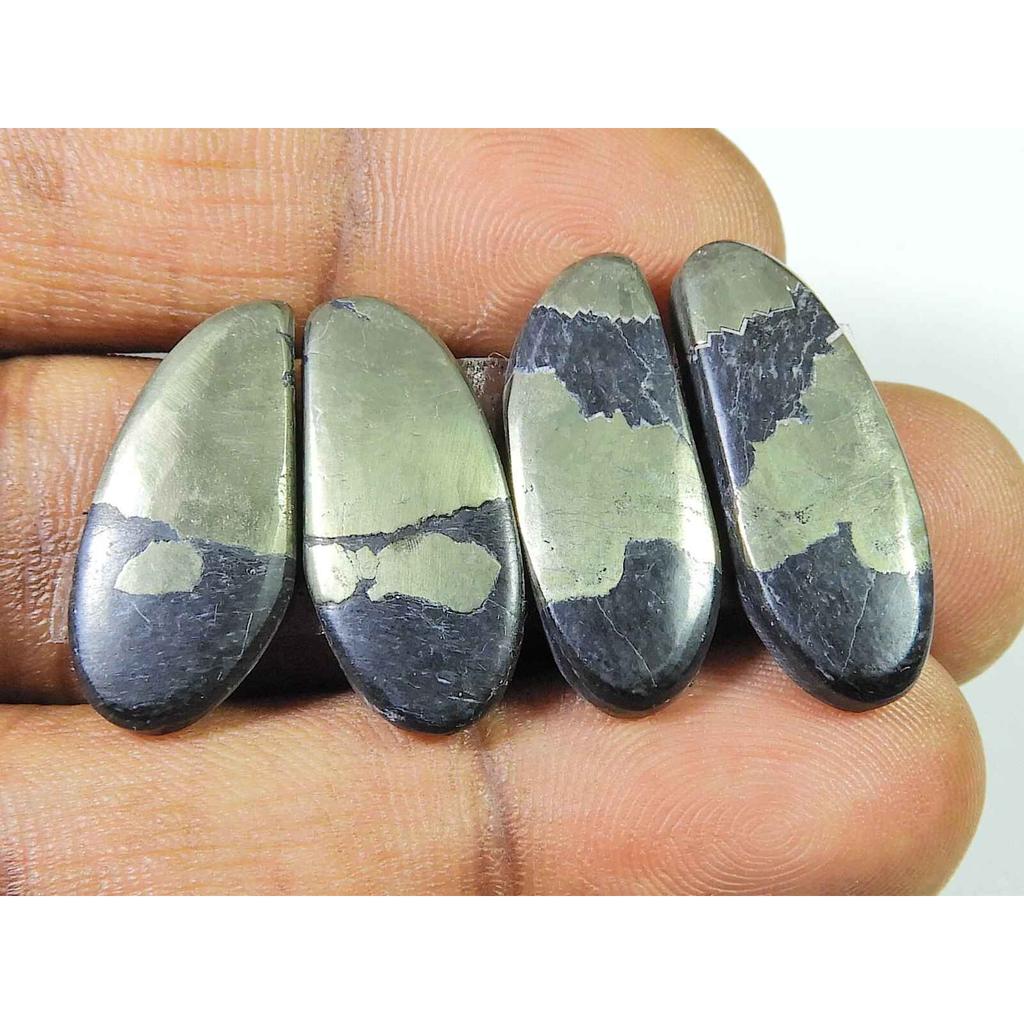 Natural Appach Gold Pyrite 2 Matching Pair Oval Cabochon Gemstone 22-25MM SK-2154