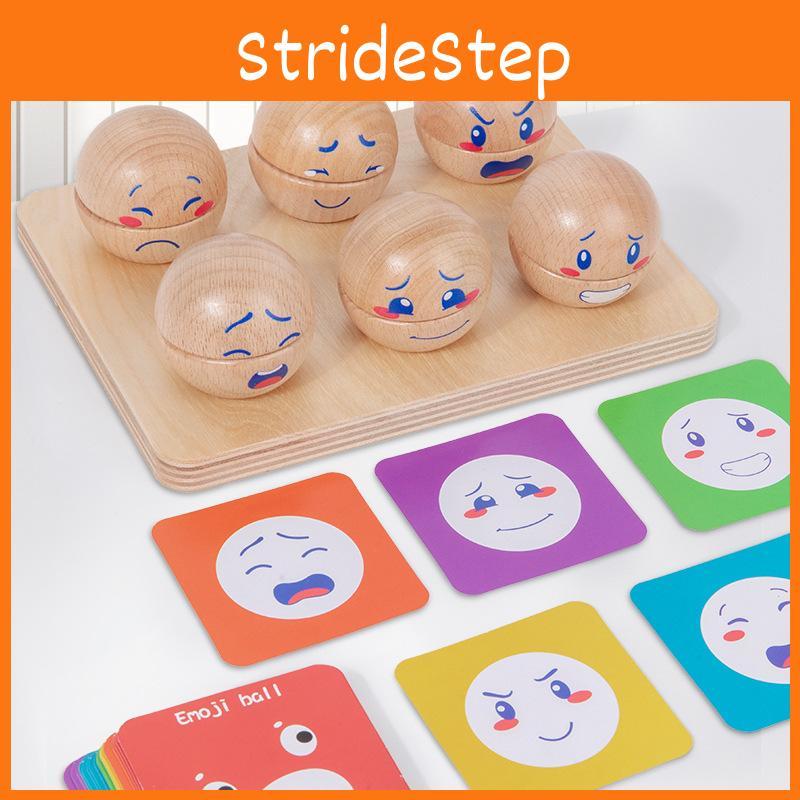 Expression Wooden Emotional Matching Ball Learning Toy Children Play Interactive