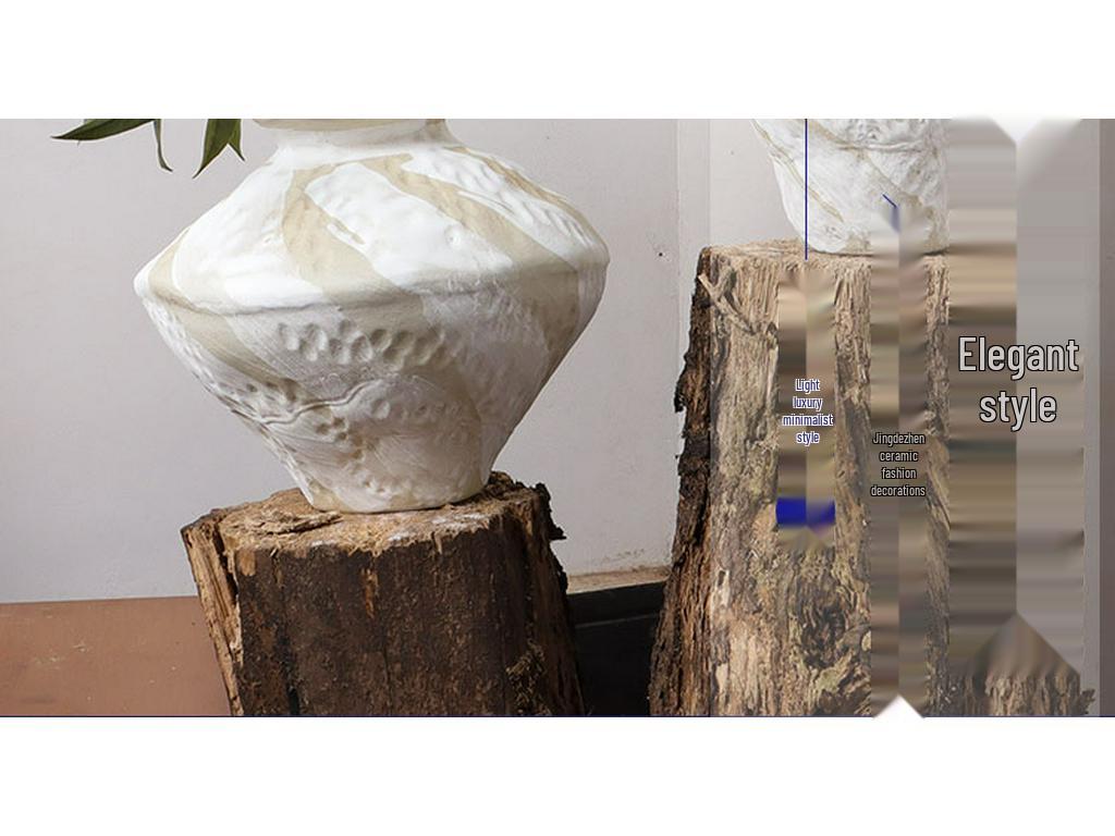 Modern Minimalist Ceramic Vase for Fresh or Dried Flowers – Ideal for Living Room, Dining Table, Entrance Hall, or TV Cabinet.