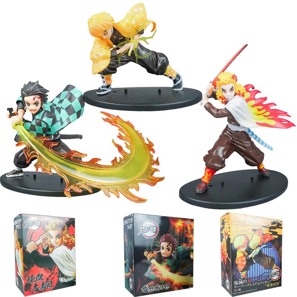 14-22cm Demon Slayer Anime Figure Tanjirou Agatsuma Zenitsu Kyoujurou Anime PVC Model Action Figure Collection Toy for Kids Gift