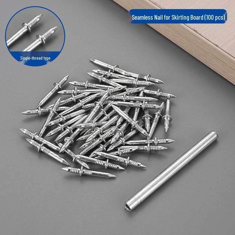 Dual-Headed Skirting Board Nail: Traceless Two-Way Edge Sealing Iron Nail with Dual-Pointed Ends.
