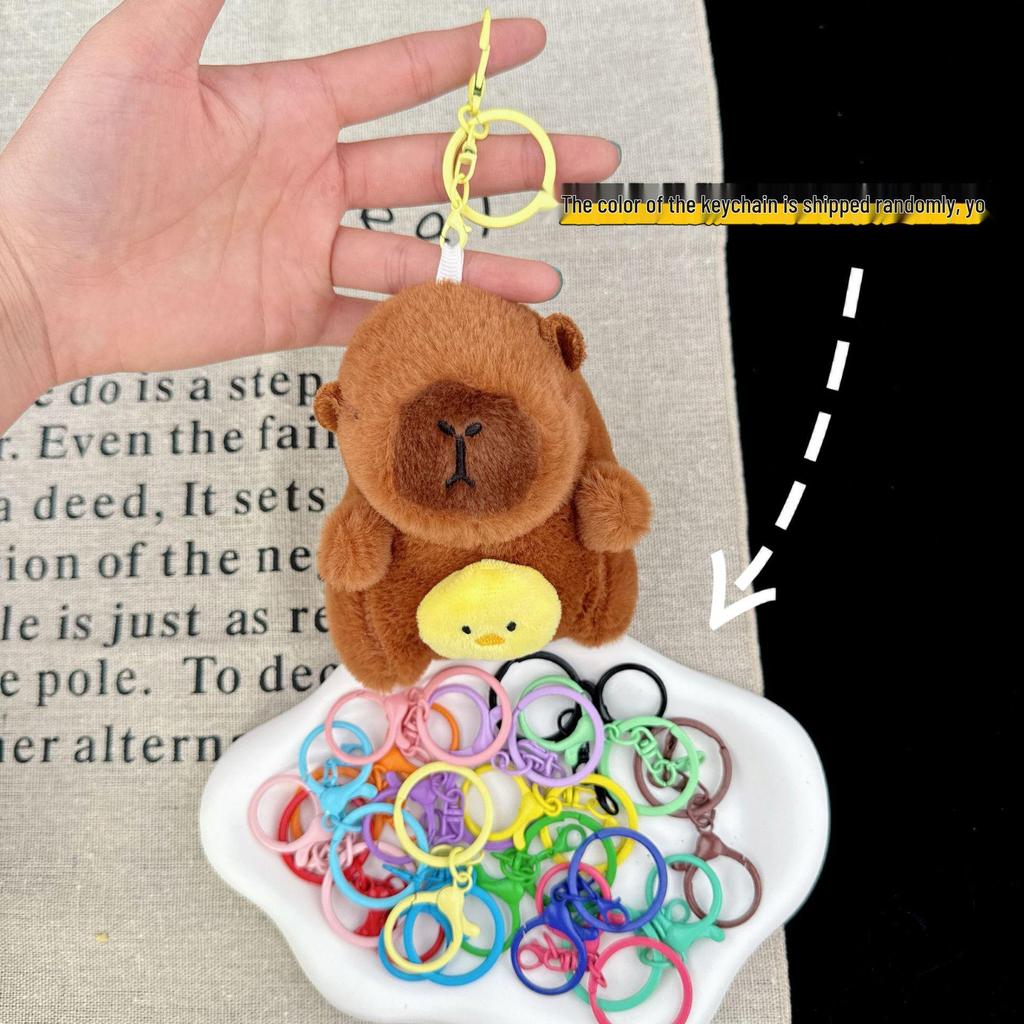 Capybara Plush Toy Keychain – Cute Stuffed Animal Backpack Clip