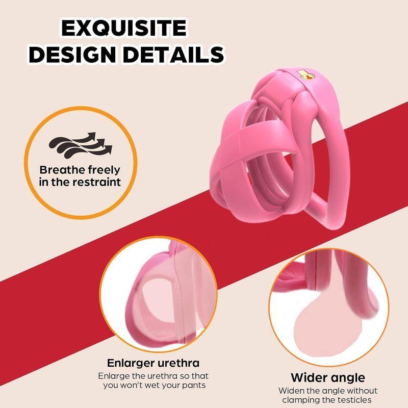Ergonomics Small Male Chastity Cage Pink Chastity Device Invisible Lock for Man Penis Exercise Bondage Gear Cock Cage Sex Toys