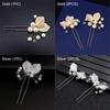 Party Rhinestone Hair Jewelry Pearl Leaf Hair Clips Crystal Hairpins Bridal Hair Accessories