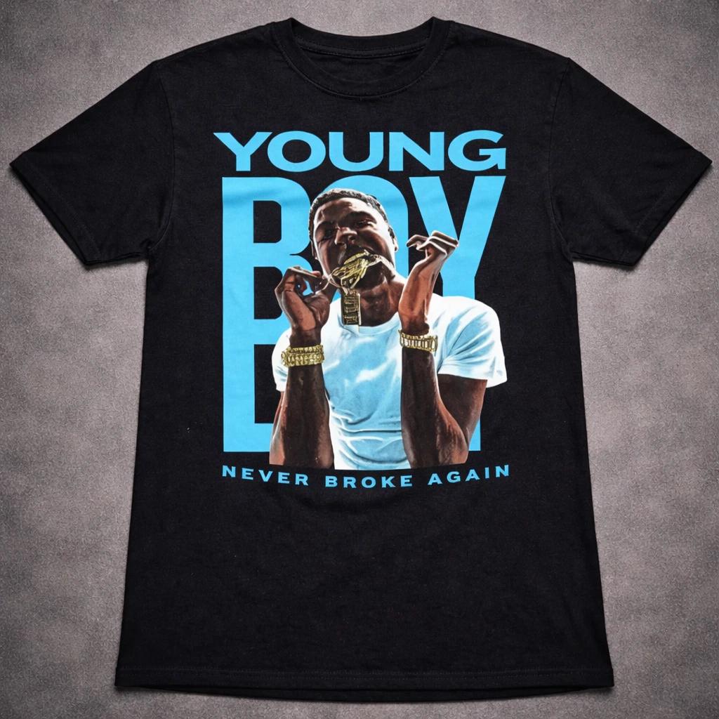 NBA YoungBoy Never Broke Again Tee Mens M Black Hip Hop Graphic Shirt NBA YB S