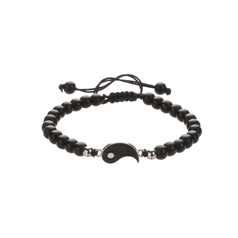 

Браслет Тай Чи Багуа Ручной Работы Плетеный из Белого Бирюзового Матового Камня - Идеальный Подарок для Пары