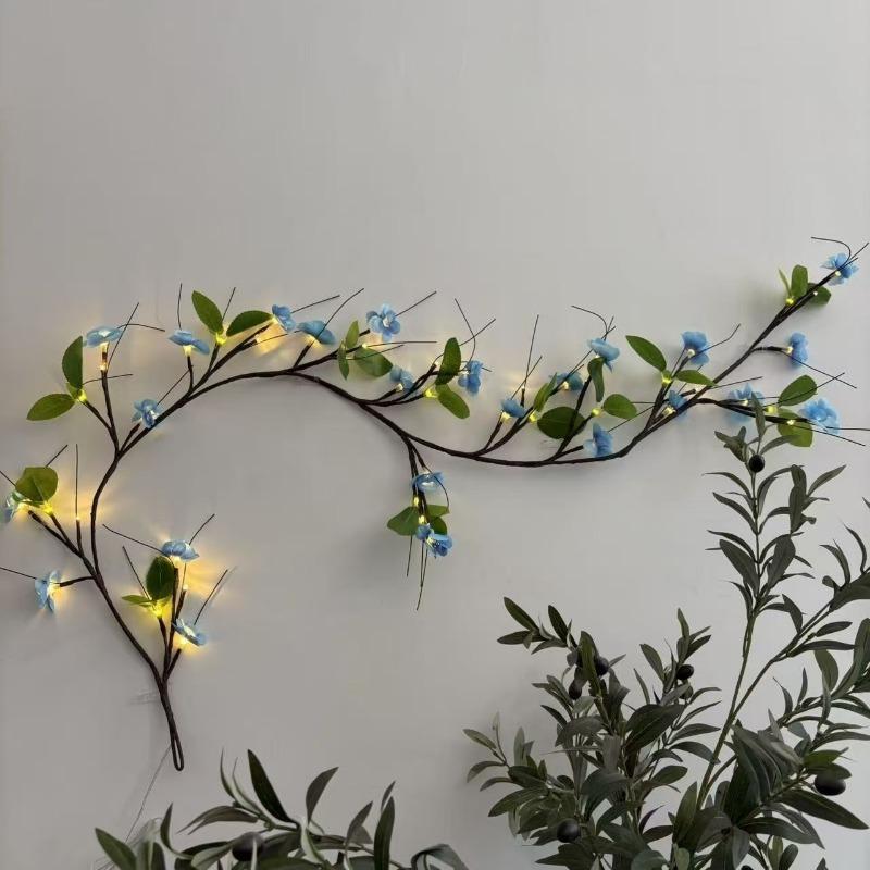 1PC Vine Light LED Styling Rattan Light Pose Leaf Plum Flower Decoration Wall Romantic Atmosphere Tree Branches 48 Lights