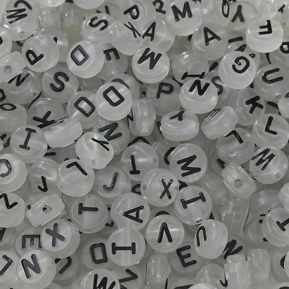 30pcs 6*10mm Mixed Acrylic Letter Beads Round Spacer Loose Beads for DIY Necklace Bracelet Earring Jewelry Making Accessories