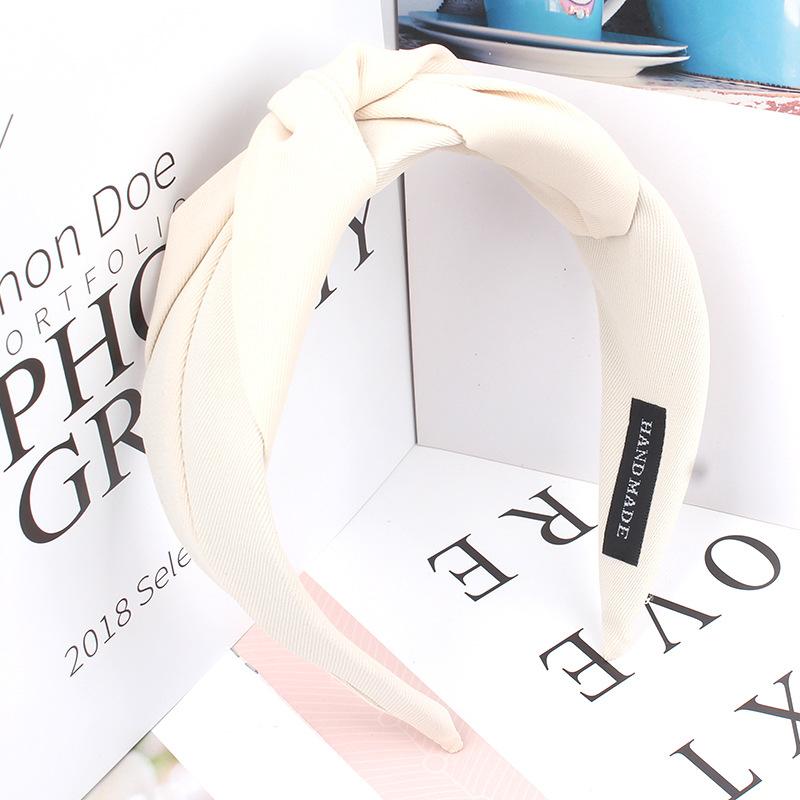 Νέες κορδέλες κεφαλής με κόμπους μόδας για γυναίκες μονόχρωμες κοριτσίστικες υφασμάτινες κορδέλες φαρδιές λωρίδες μαλλιών Αξεσουάρ μαλλιών με κρίκο για τα μαλλιά