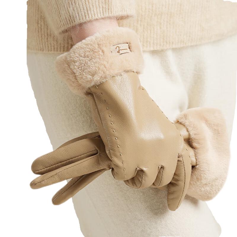 JIUMU Women's Warm Winter Leather Gloves