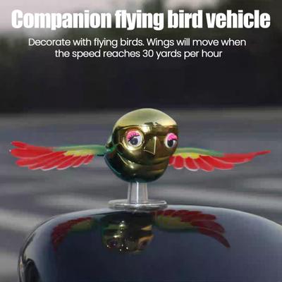 Yousheng 1/2Pcs Imitation Bird Car Decorative Flying Birds with Wind-Activated Swinging Wings Wind Speed Activated Bird Vehicle Decor