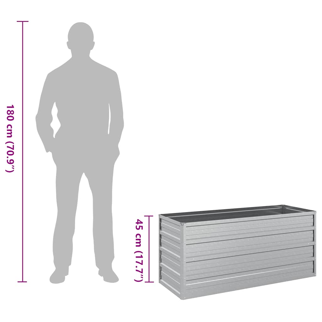 Garden Raised Bed 100 X 40 X 45 Cm Galvanized Steel Silver