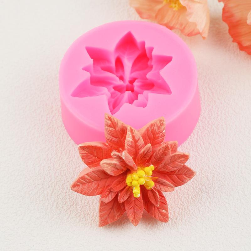 DIY Stechpalmenblatt Silikonform Kuchen Backen Weihnachtsdekoration Schokolade Seife Rote Frucht Blume Fondantform Küchenbackwerkzeuge