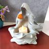 Cartoon Halloween Ghost Statue DIY Resin Candlestick Ornament Meditation Ghost Sculpture  Garden
