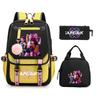 Kpop Witch Hunter Cartoon Printing Student School Bag Children'S Lunch Bag Lunch Box Bag Pencil Bag Three-Piece Set