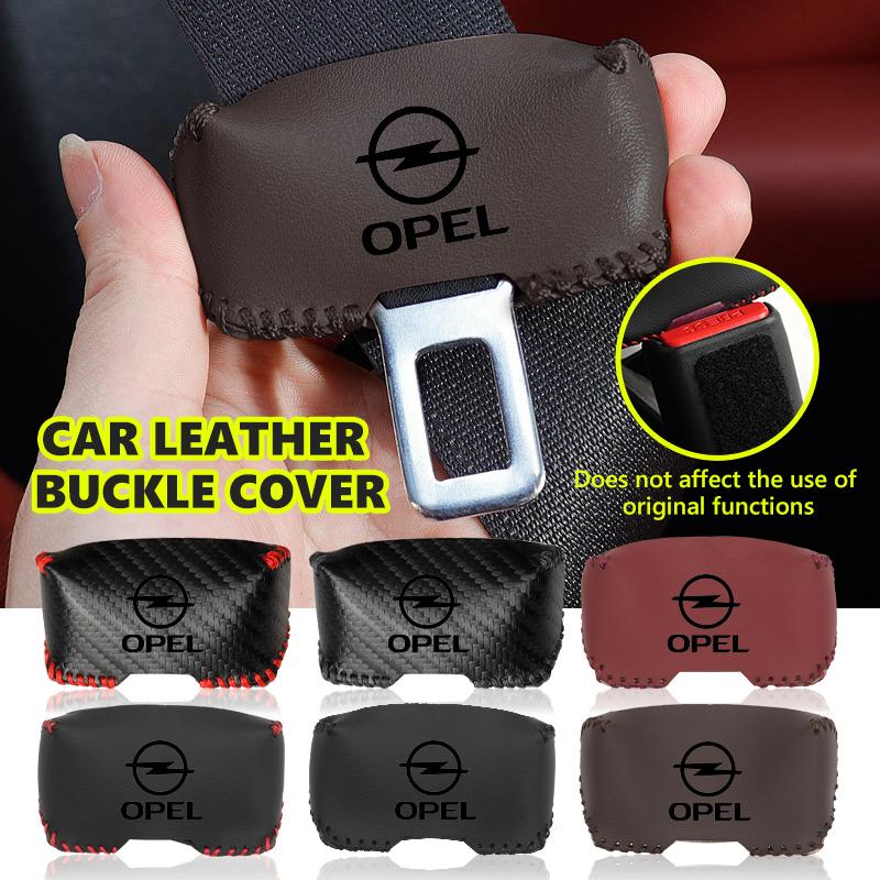 Car Seat Belt MJGX47 Buckle Plug Leather Protective Cover For Opel Meriva Mokka Grandland Vectra Zafira Vivaro Antara