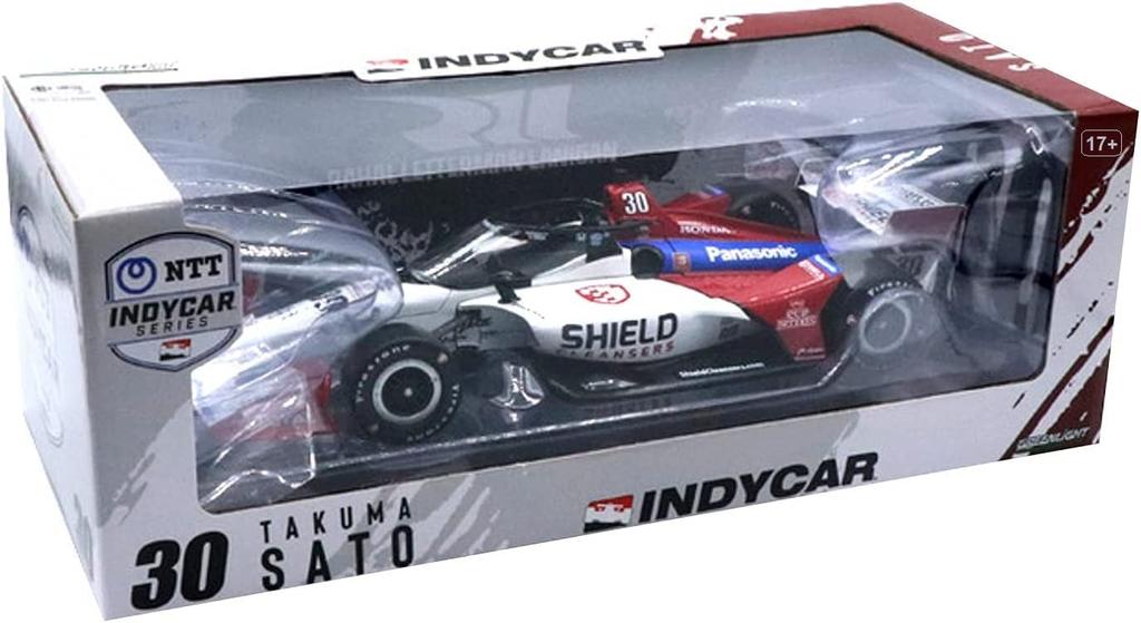 Takuma Sato Greenlight Scale Takuma Sato 2021 IndyCar 30 Rahal Letterman Lanigan Racing Honda Diecast Car 1/18 No. Panasonic/SHIELD