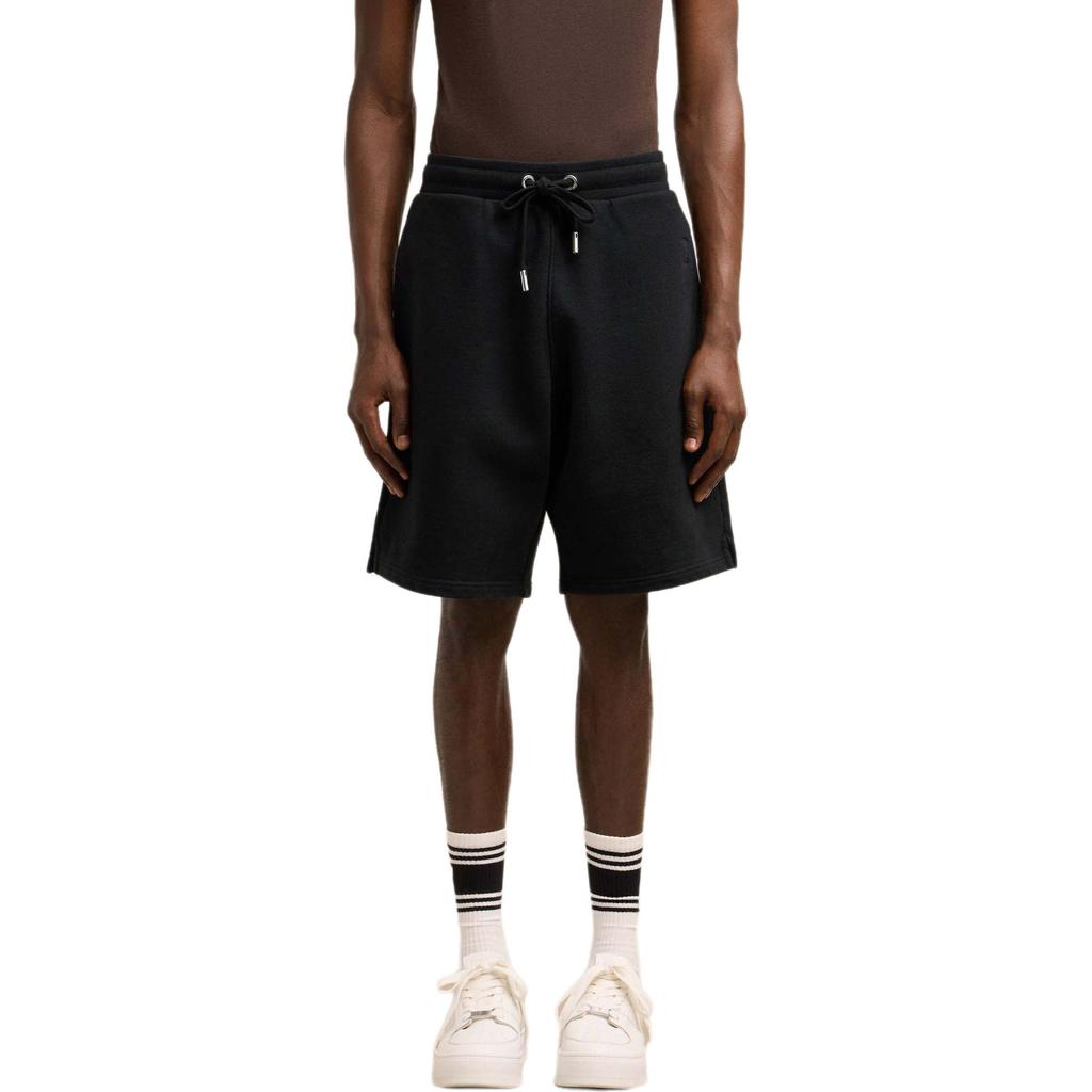 AMIPARIS Minimalist Solid Color Lace-Up Casual Five-Point Shorts Unisex shorts Black USO640JE0091-001