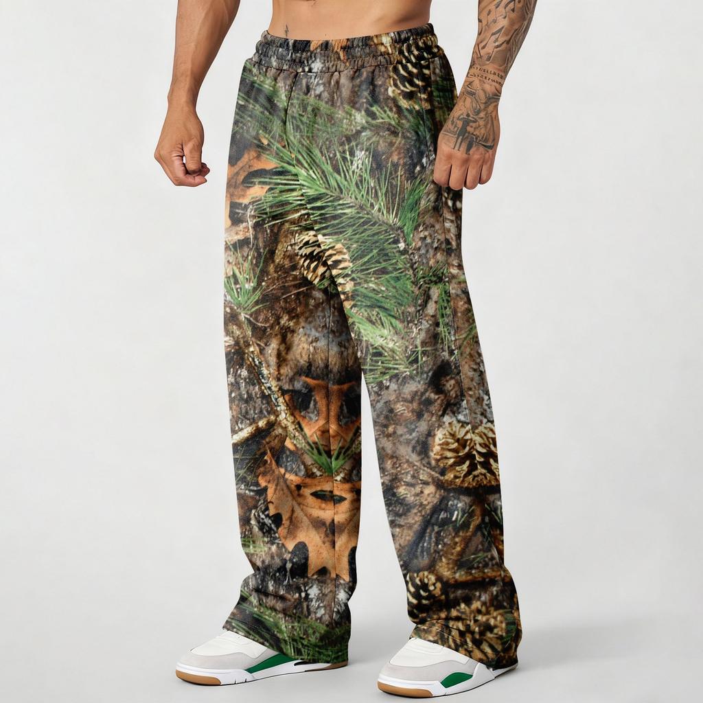 Men's Camouflage Loose Wide Leg Sweatpants Men's Casual Fashion Sweatpants