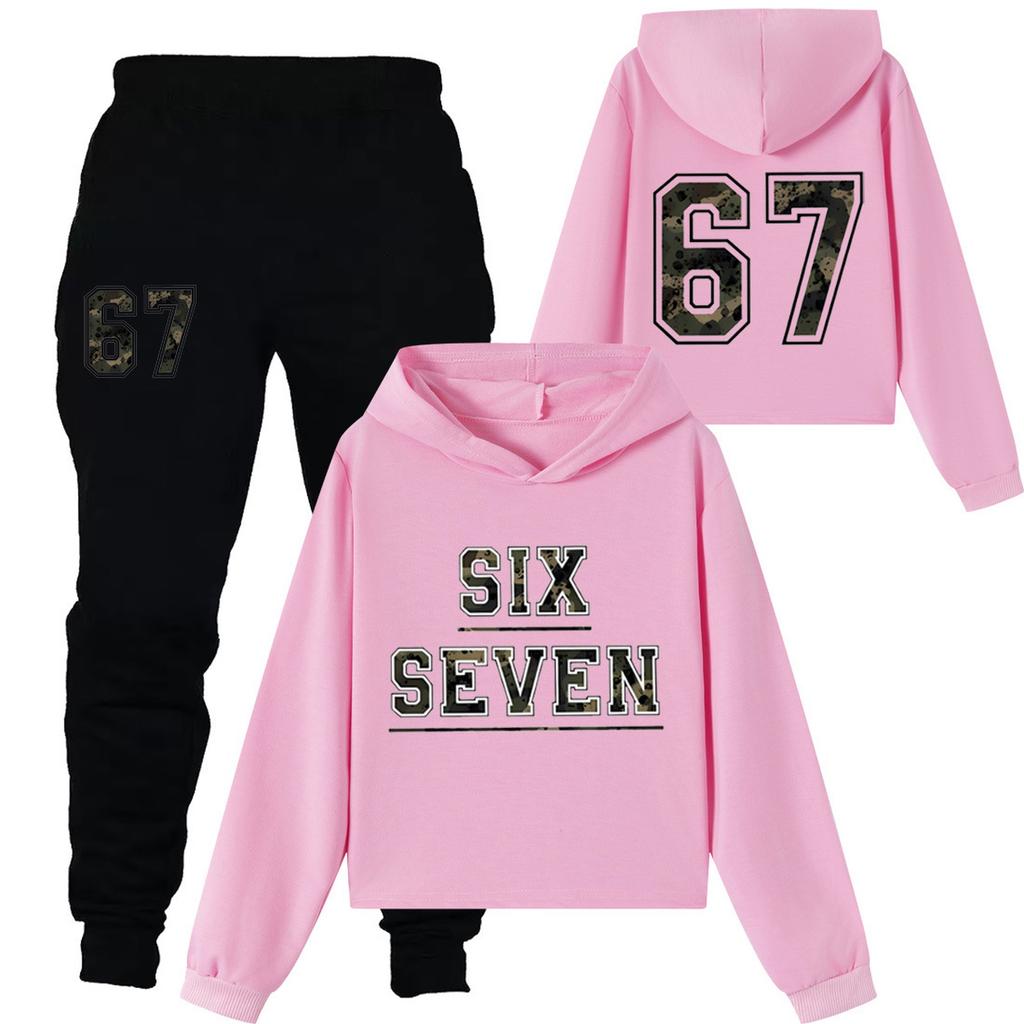 Children's Casual Fashion Digital Print Hooded Sweatshirt And Pants Set