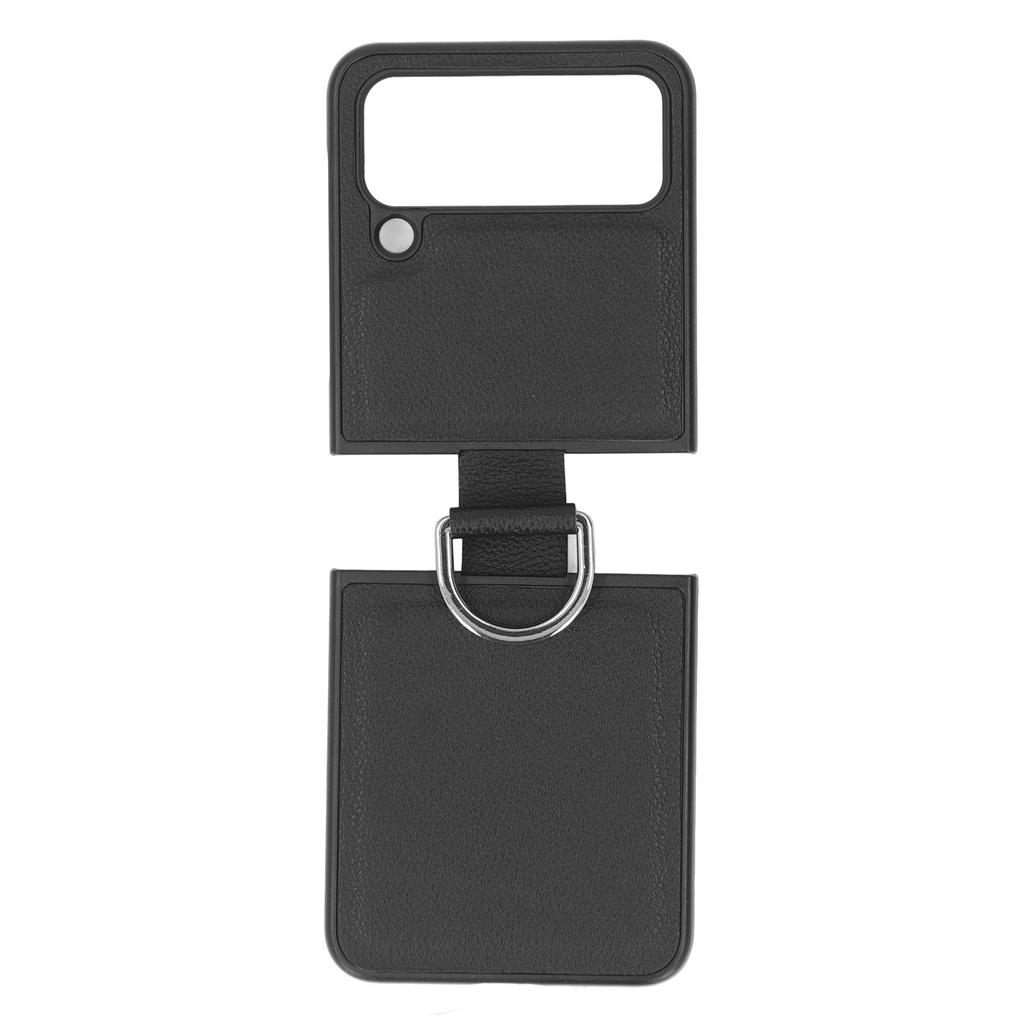 Jednokolorowy uchwyt pierścieniowy składane etui etui na telefon z pierścieniem dla Z Flip4 wstrząsoodporny pokrowiec z uchwytem czarny dla Z Flip 4
