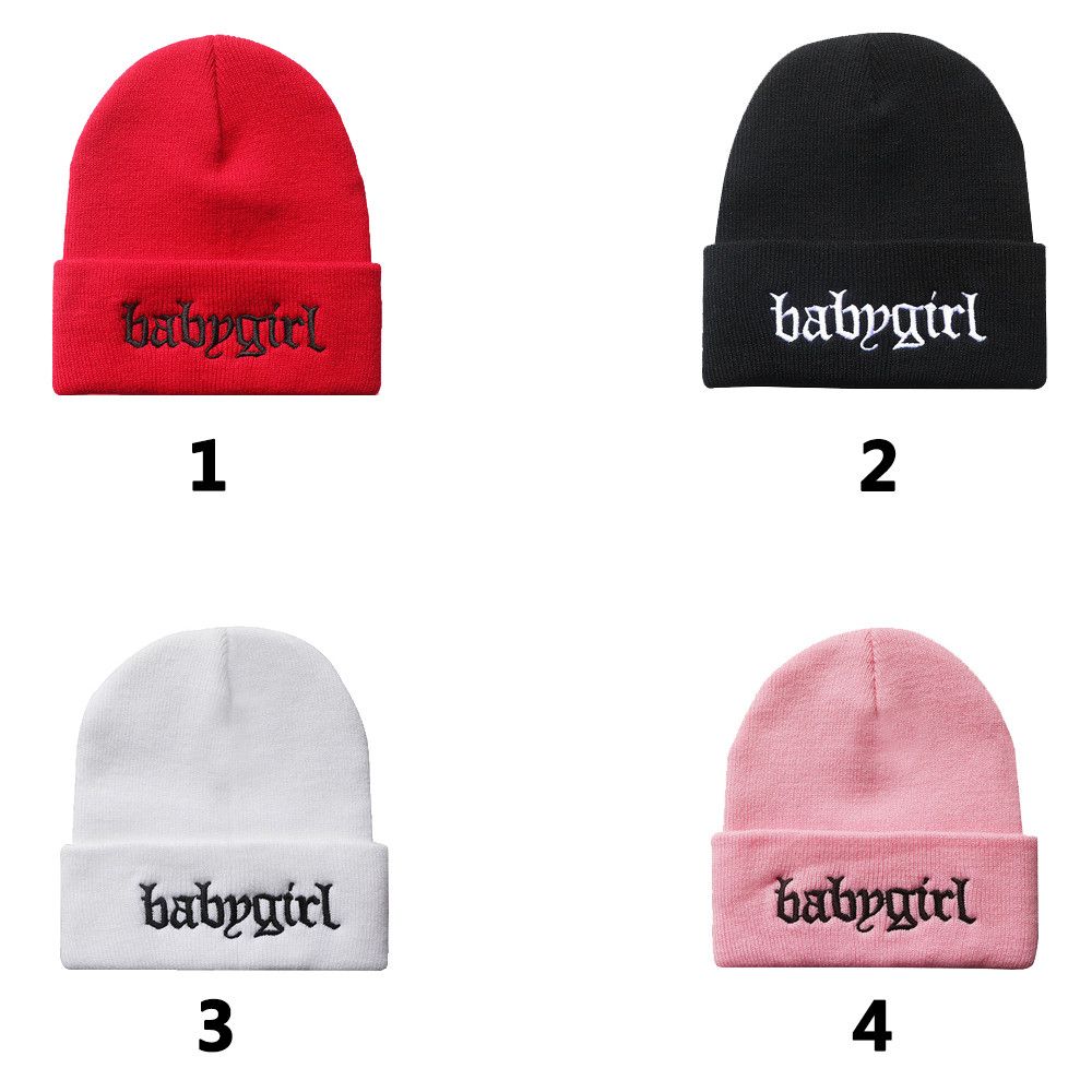 Send girlfriend Hip hop cold cap Embroidery Warm hood Knitted hat Babygirl Wool cap Winter
