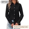 Women's Fashion Casual POLO Neck Long Sleeve Blouses & Shirts