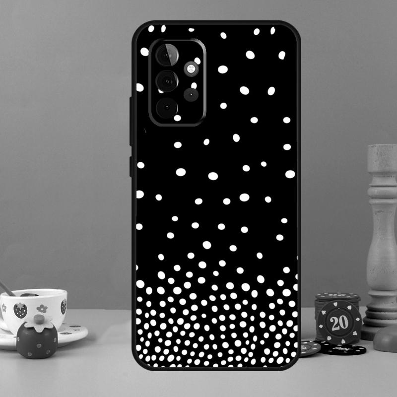 Black And White Polka Dot Case For Samsung Galaxy A52 A32 A12 A14 A34 A54 A13 A33 A53 A73 A50 A70 A71 A51 Back Cover