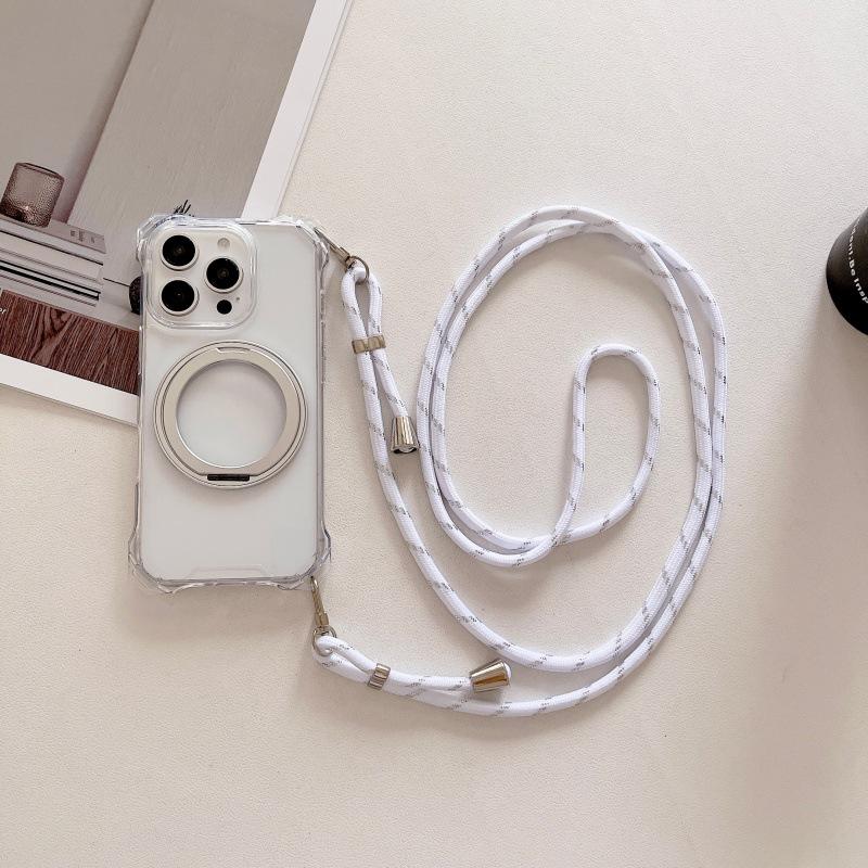 

360° Rotating Corner Bracket with Lanyard for iPhone 17 Pro/16/15/14/13/12 Cases Samsung S26