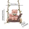 Swing Animal Garden Statue, Cute Pig Figurine, Cartoon Gift ,Funny, Resin Ornament ,Hanging