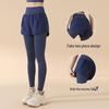 2025 High Waist Yoga Pants: Fake Two-Piece, Elastic, Hip-Lifting, Tummy Control, Nude Feel, Anti-Exposure Running and Fitness Wear