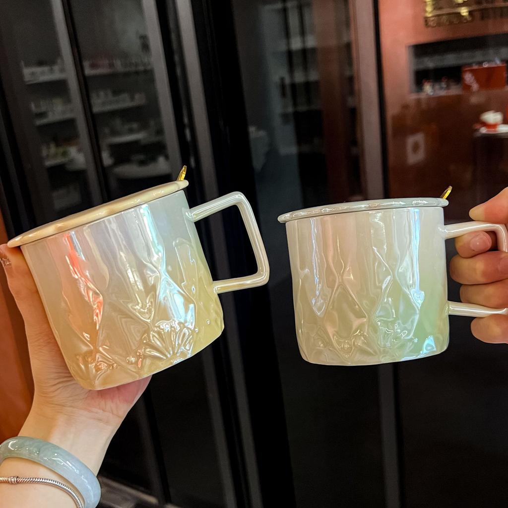 High-End Becher mit Deckel Hochwertige Paartasse Trinkwasserbecher Haushaltsbecher Keramikbecher Souvenir