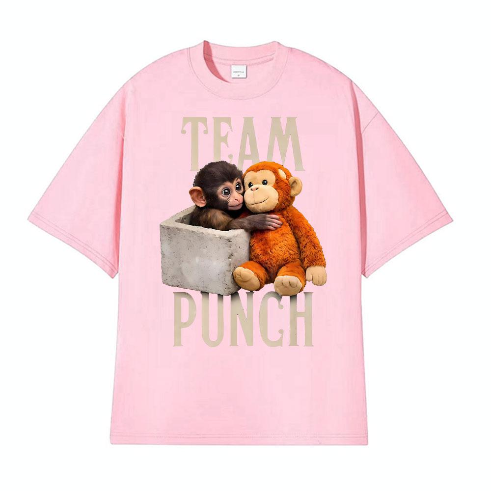 Baby Punch Monkey Lonely Punch Print T Shirts Men Women Clothing Fashion Cotton TShirt High Quality Oversized Tshirt Streetwear