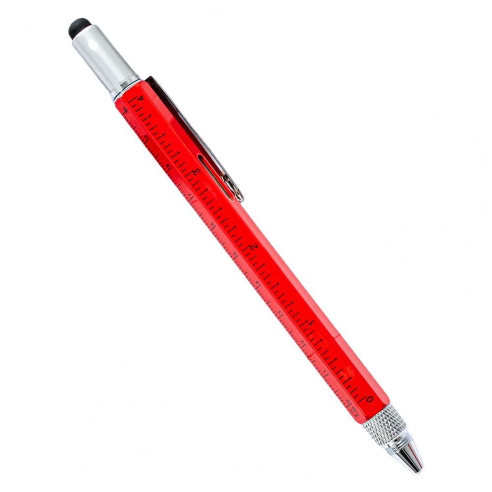 Multitool Pen 6 In 1 Multi Functional Ballpoint Student Kid Ruler Scale Touchscreen Screwdriver Tech Tool Pen Office