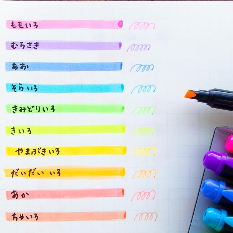 Tombow Pencil Fluorescent Pen, Kei Coat Twin Type (Strong Pen Tip! Polymer Coated Lead), 5 Colors, WA-TC5C