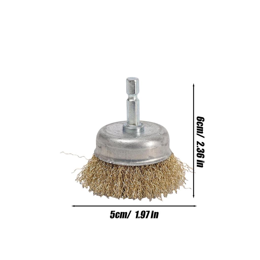 Hex Handle Electric Steel Wire Brush Stainless Steel Wire Brushes Silver Gold Rust Removal Polishing Wheel Brush Cleaning Tools