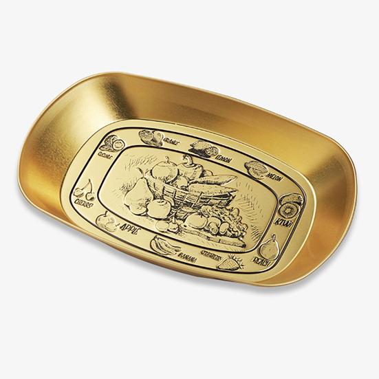 Outdoor Camping Fruit Plate Heavy Duty Vintage Tinplate Fruit Dish Multi-purpose Treats Candies Desserts Snacks Serving Tray