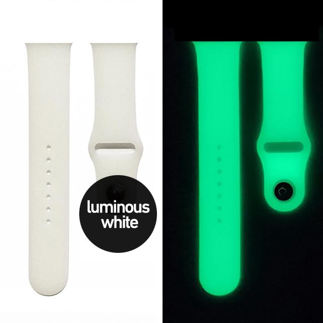 Świecący silikonowy pasek do Apple Watch Band 8 Ultra 49mm 7 6 se 5 4 40mm 44mm Sport Loop dla Iwatch Series 3 2 45mm 41mm 38mm